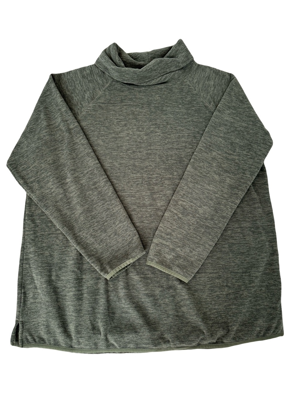 Tek Gear Women’s 2X Heather Green Cowl‑Neck Tunic Sweater Lightweight